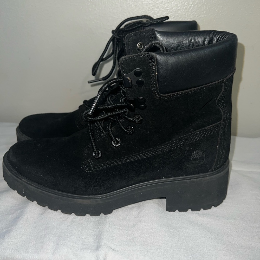 Ladies size 8 Timberland black Lace up booties